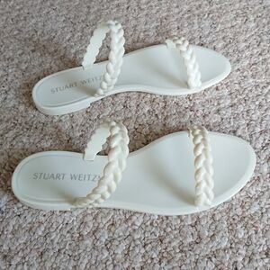 Stuart Weitzman Braida Sawyer Jelly Sandal Cream Sandals size 8